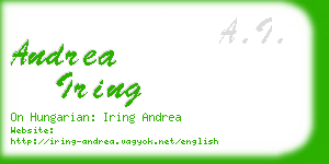 andrea iring business card